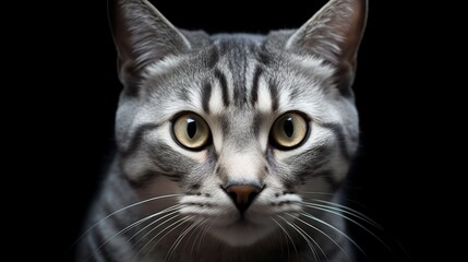 Majestic Gaze: American Shorthair Cat with Piercing Eyes