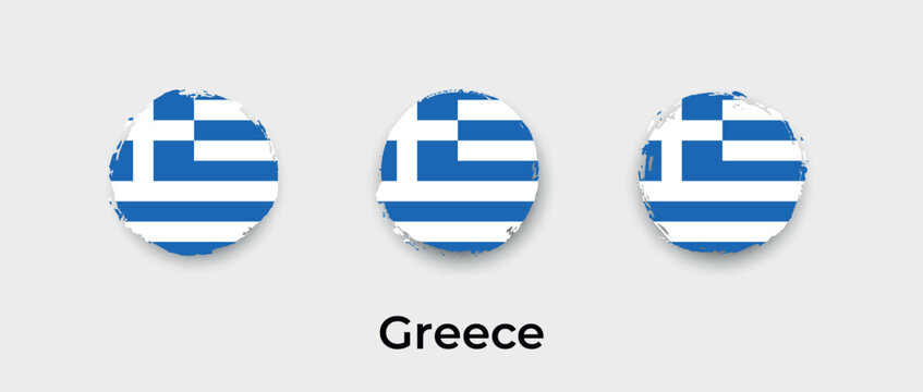 Greece flag grunge bubble vector icon illustration