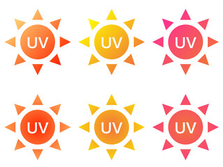 『UV』太陽アイコンセット：グラデ