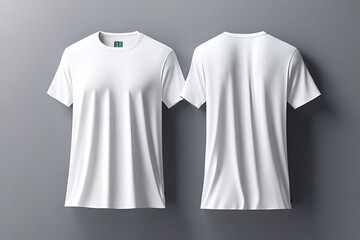 Generative IA - white round neck shirt template