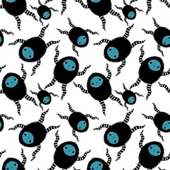 Cartoon monsters seamless emoticons aliens pattern for kids clothes print and wrapping paper and fabrics