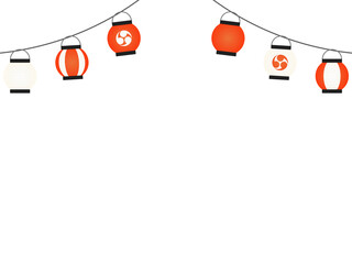 祭り提灯上八の字フレーム：D © designbeginner