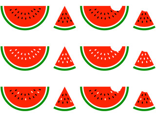 カットスイカアイコンセット：赤
