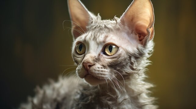  Curly Whispers: Enchanting Devon Rex Cat with Mesmerizing Fur