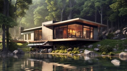 Fototapeta na wymiar Modern House Design Concept Design