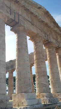 Ancient Greek Doric temple at Segesta, an archaeological site at Sicily, Italy
