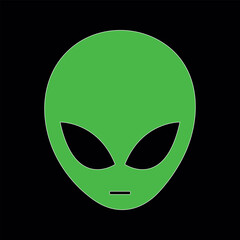 green alien head with black background to edit	
