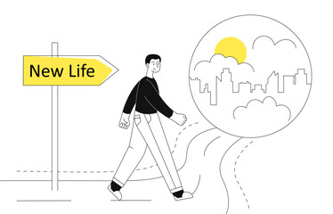 Starts new life concept