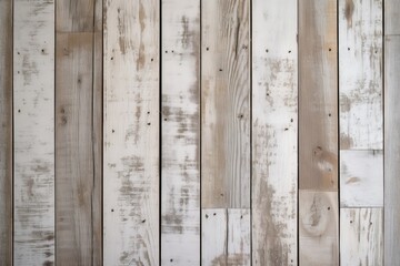 blank wooden wall with a coat of white paint Generative AI