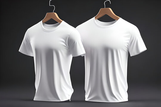 Generative AI - white round neck shirt template