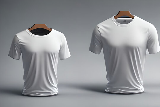 Generative AI - white round neck shirt template