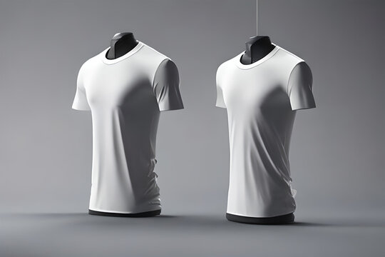 Generative AI - white round neck shirt template