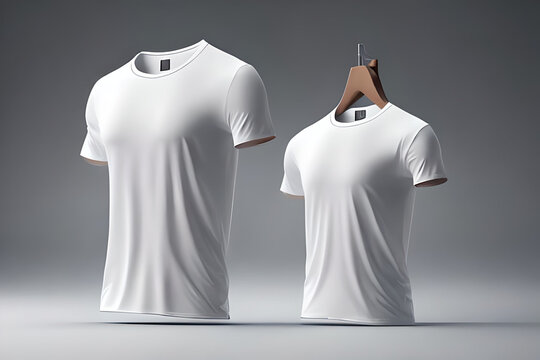 Generative AI - white round neck shirt template