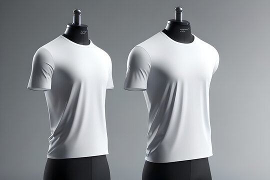 Generative AI - white round neck shirt template