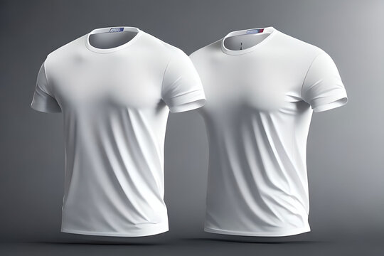 Generative AI - white round neck shirt template