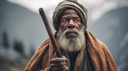 Serene Majesty: Moses in the Wildlands (Generative AI)