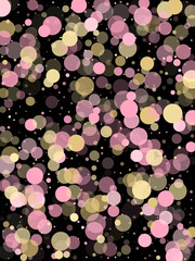 Bokeh confetti circles decoration holiday background.