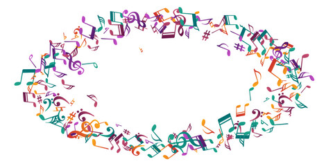 Music notes cartoon vector illustration. Song