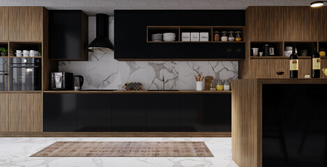 Fototapeta na wymiar Modern interior design for kitchen