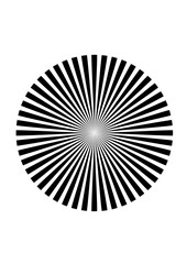 kreis mit eng rotationssymmetrisch angeordneten strahlen