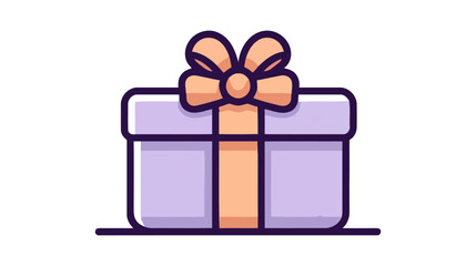 Gift box with ribbon line icon, outline vector sign, linear style isolated on white