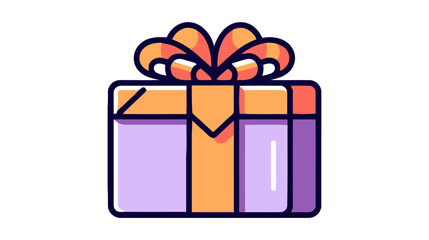 Gift box with ribbon line icon, outline vector sign, linear style isolated on white