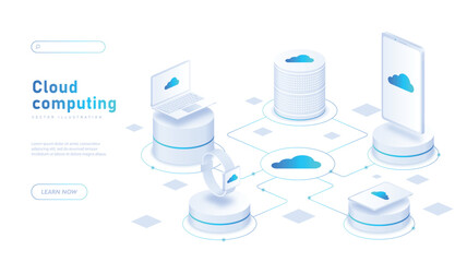 Cloud computing white banner