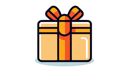 Gift box with ribbon line icon, outline vector sign, linear style isolated on white