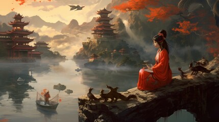 Chinese Fantasy Style Scene Game Art