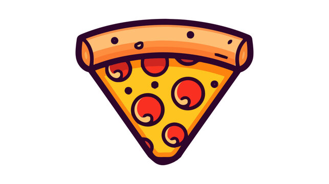 Pizza flat vector illustration. Slice of pizza vector for restaurant, dinner and italian menu - Powered by Adobe