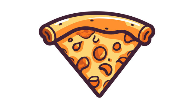 Pizza flat vector illustration. Slice of pizza vector for restaurant, dinner and italian menu