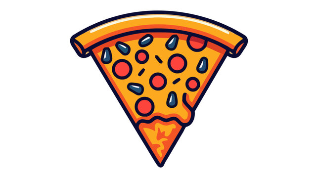Pizza flat vector illustration. Slice of pizza vector for restaurant, dinner and italian menu