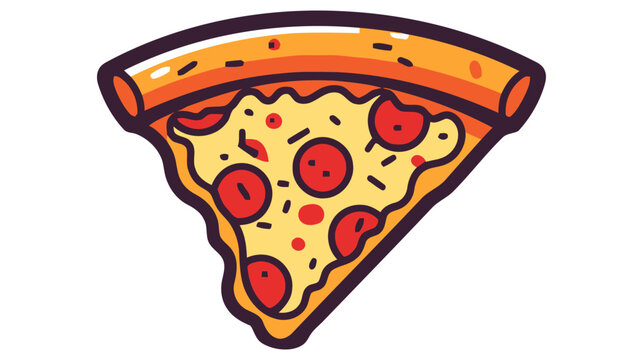Pizza flat vector illustration. Slice of pizza vector for restaurant, dinner and italian menu