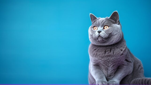 Elegance in Gray: Graceful Russian Blue Cat in a Serene Setting