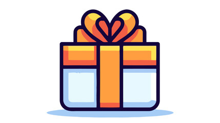 Gift box with ribbon line icon, outline vector sign, linear style isolated on white