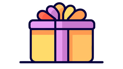 Gift box with ribbon line icon, outline vector sign, linear style isolated on white