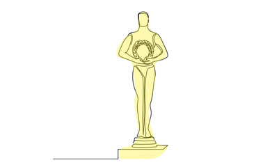 success victory award object trophy famous line art