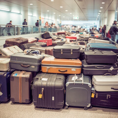 The Challenges of Airport Luggage and the Suitcase Hassle. Suitcase with luggage at airport. Generative AI