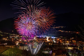 Naklejka premium Fireworks for the patronal festival