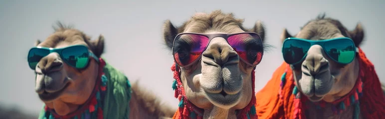 Foto op Plexiglas Generative Ai image of a camels wearing costumes © annette shaff