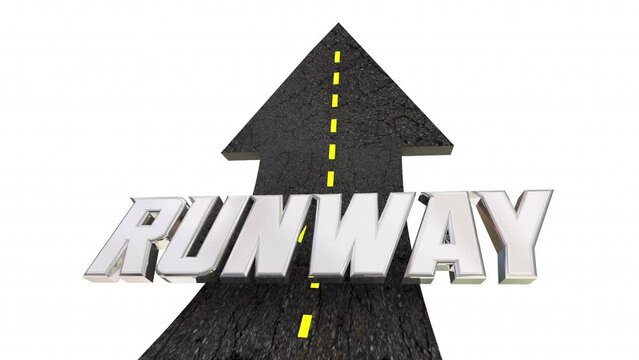 Runway Money Financing How Long Cashflow Last New Business Startup 3d Animation