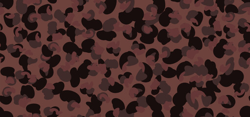 Leopard pattern design, vector illustration background. Animal design. Seamless leopard pattern on beige, Brown, black
