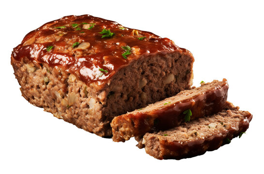 Meatloaf in transparent background. Generative AI.