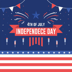 4th of july independence day social media template