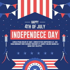 4th of july independence day social media template