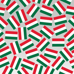 Bright set with flags of Hungary. Happy Hungary day flags. Vector illustration with white background.