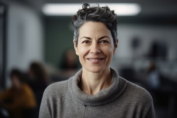 Obraz premium Portrait of a mature businesswoman smiling at the camera in an office