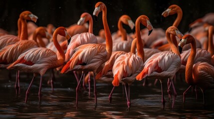 Obraz premium flock of flamingos , ai, ai generative, illustration