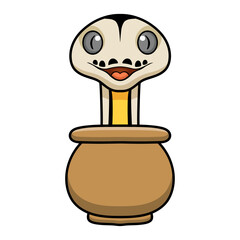 Cute reticulated motley tiger platinum cartoon inside the pot