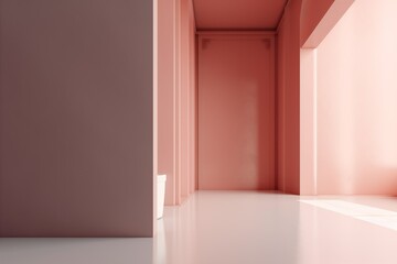 interior mockup room wall blank white light background minimal floor modern indoor. Generative AI.